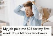 New Employee Was Promised At Least $900 Per Week For A 60-Hour Job, But His First Week’s Paycheck Was Only $25 And He’s Wondering Why