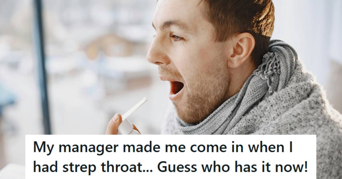 Man using throat spray to treat his Strep Throat
