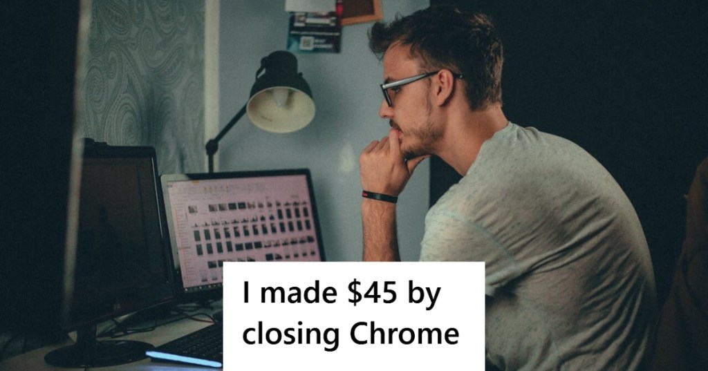 Man using a computer