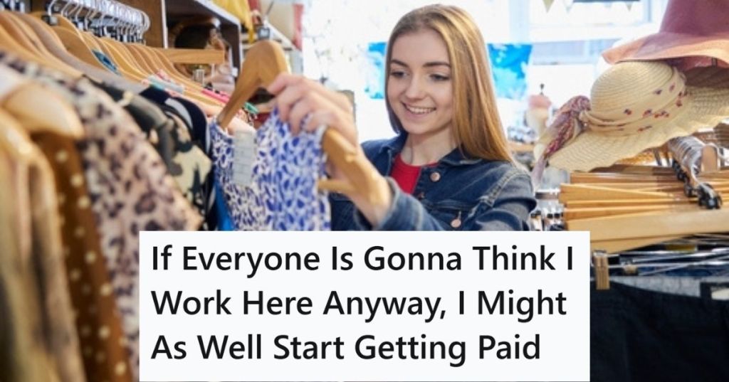 Woman thrifting