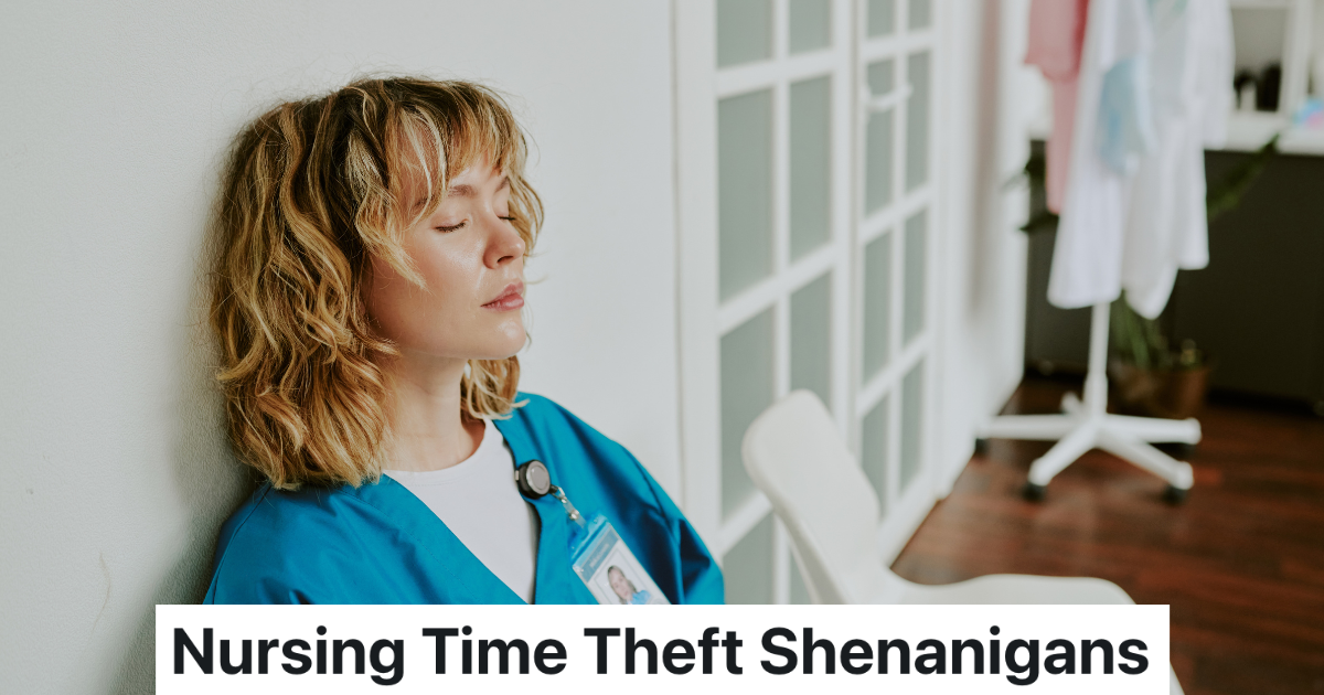 nurse sitting in a chair with her eyes closed