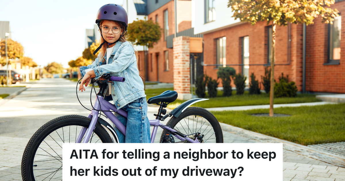 HOA Homeowner Is Annoyed That Kids Are Riding Their Bikes In His Driveway, So He Asks Their Mom To Keep The Kids Away little girl on a bicycle