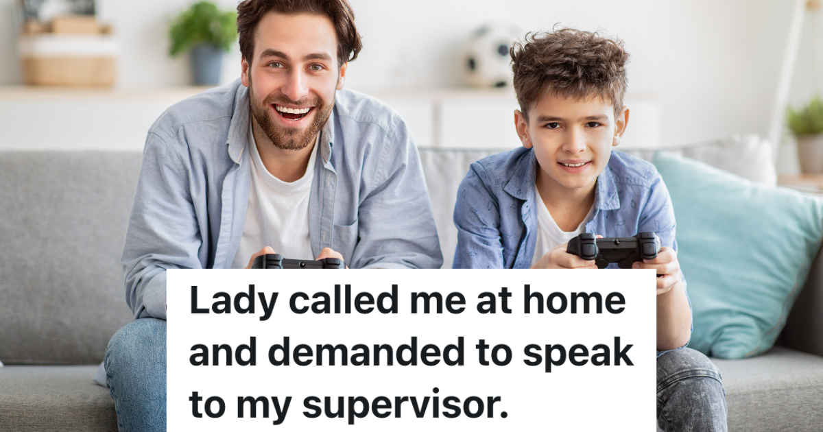 IT Workers Family Gives Out His Cell Number And Claims He Offers Free Tech Support, But When His Mothers Friend Calls, He Makes It Clear Hes Not Willing To Help father and son sitting on couch playing video games