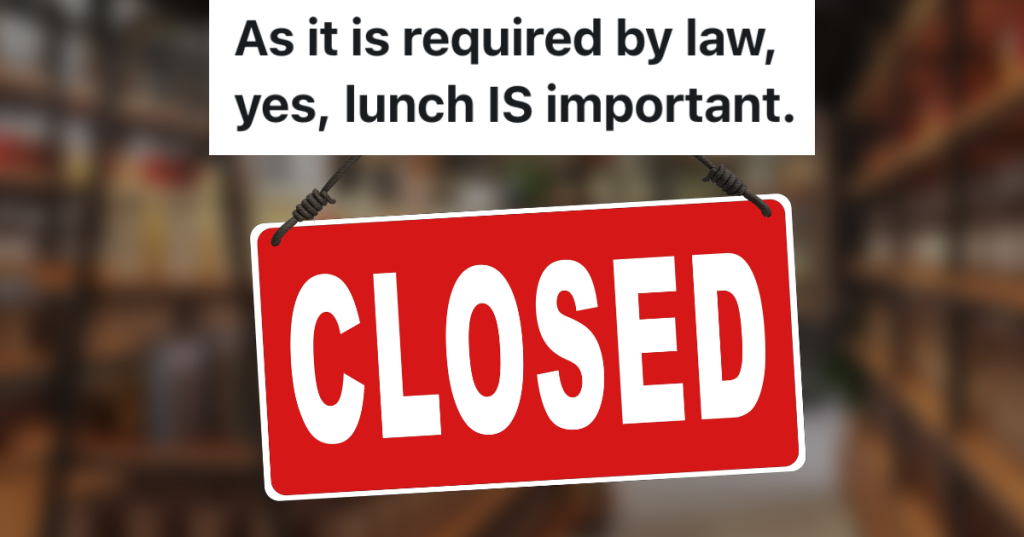 red closed sign in a store window