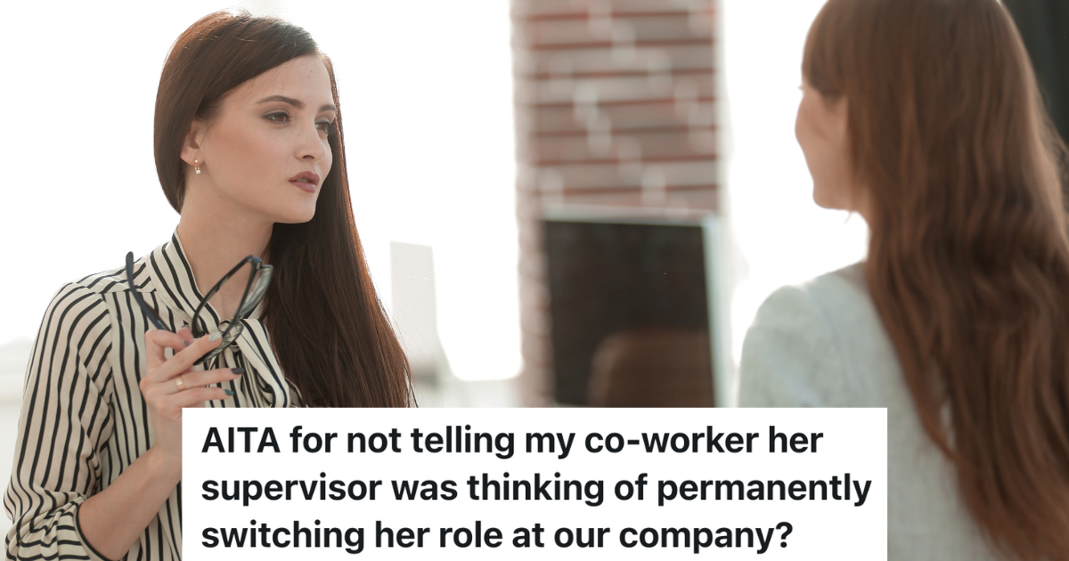 two business women talking