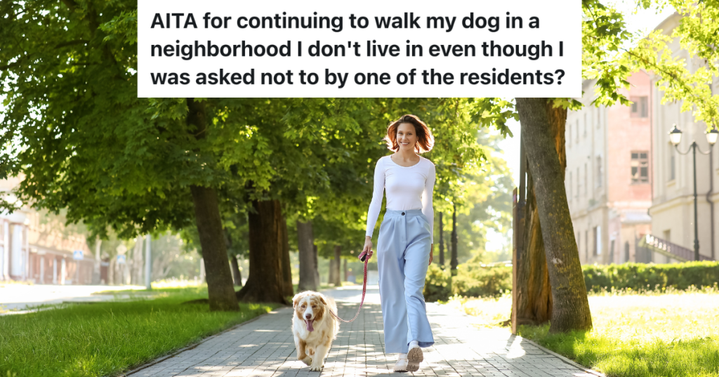 woman walking for dog