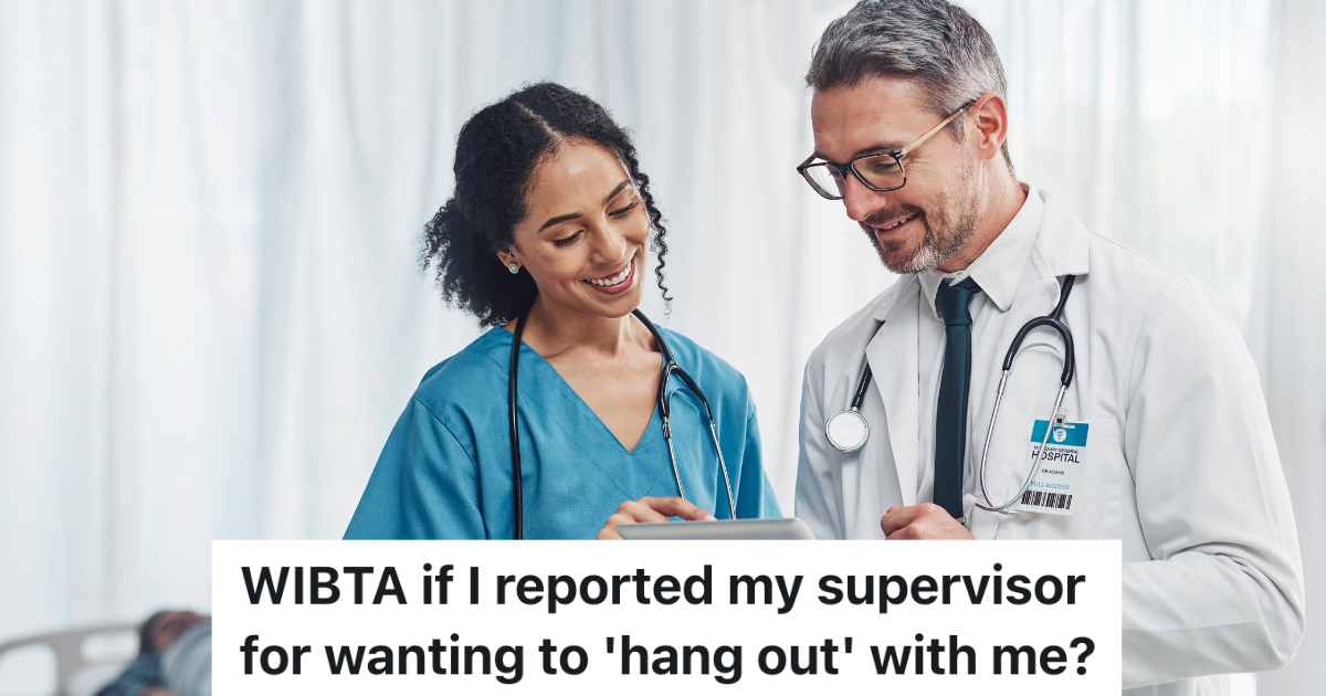 young female and older male coworkers in a medical setting