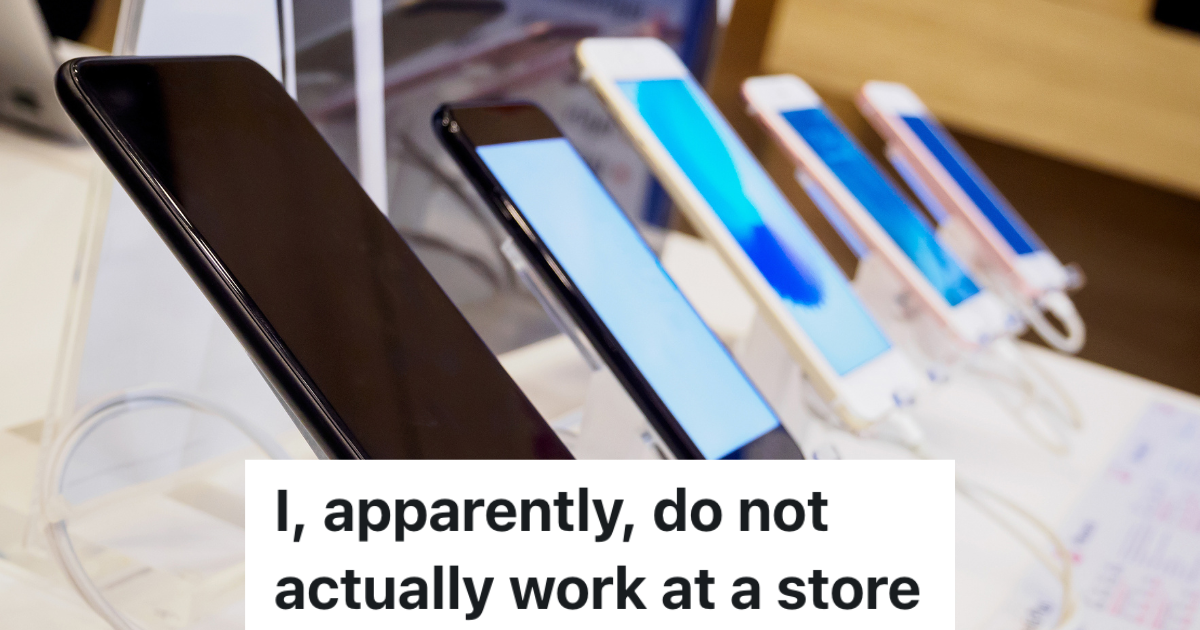 cell phones on display at a store