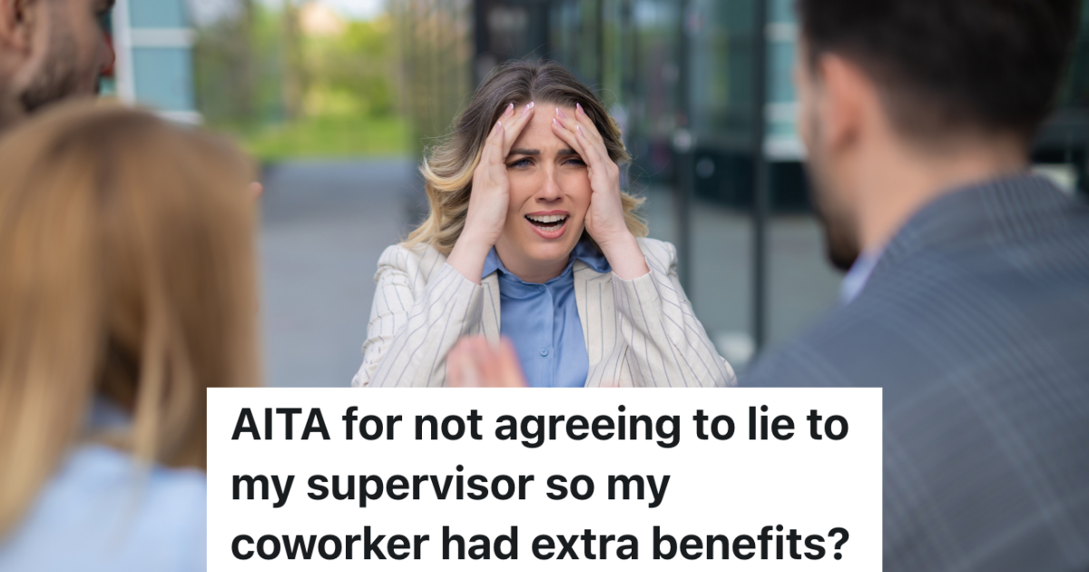stressed out business woman talking to coworkers outside