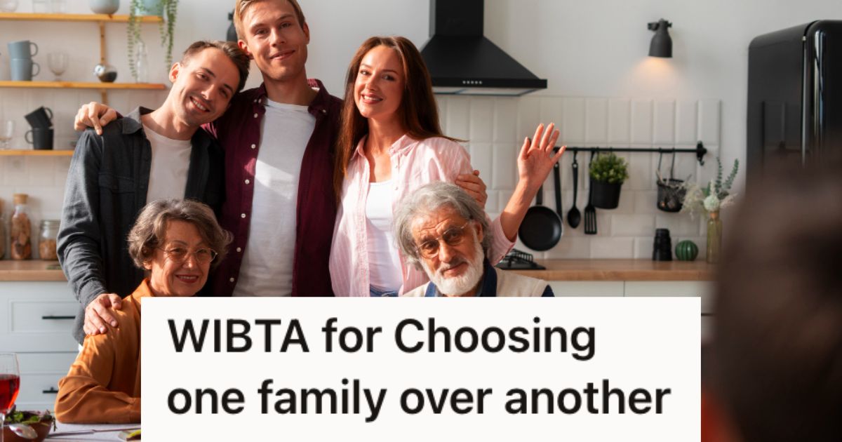 A happy family taking picture during a meal