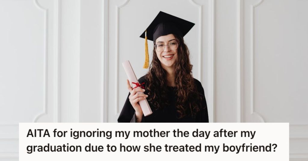 Woman in her graduation gown holding a diploma