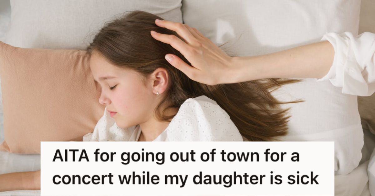 Sick girl sleeping on the bed