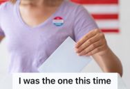 Woman Went To Vote Early And Wanted An “I Voted” Sticker, So She Confidently Asked One From A Random Lady She Thought Was A Poll Worker