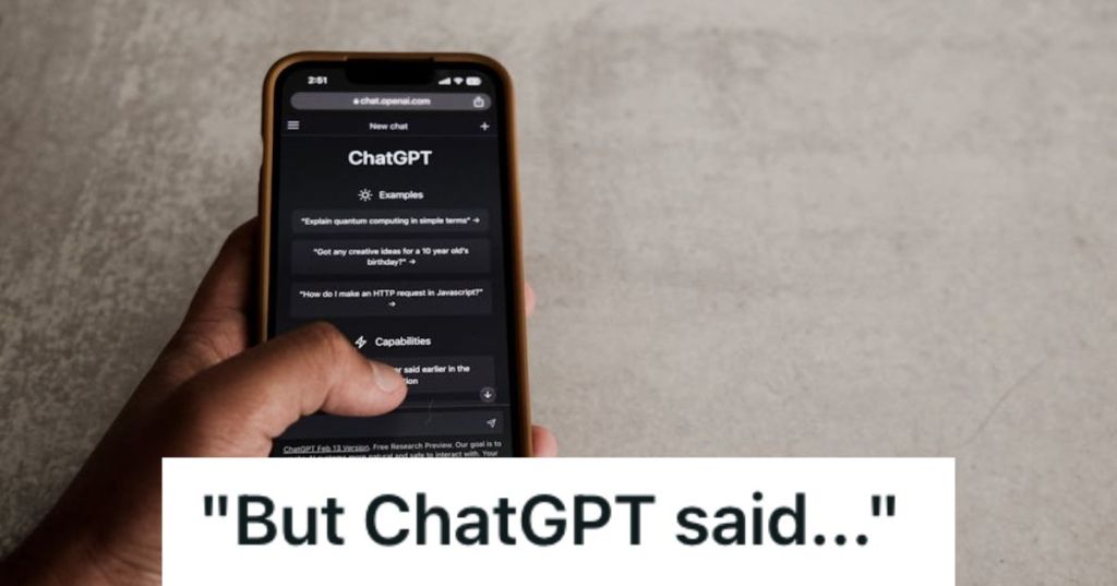 Person holding a phone with ChatGPT dashboard on the screen