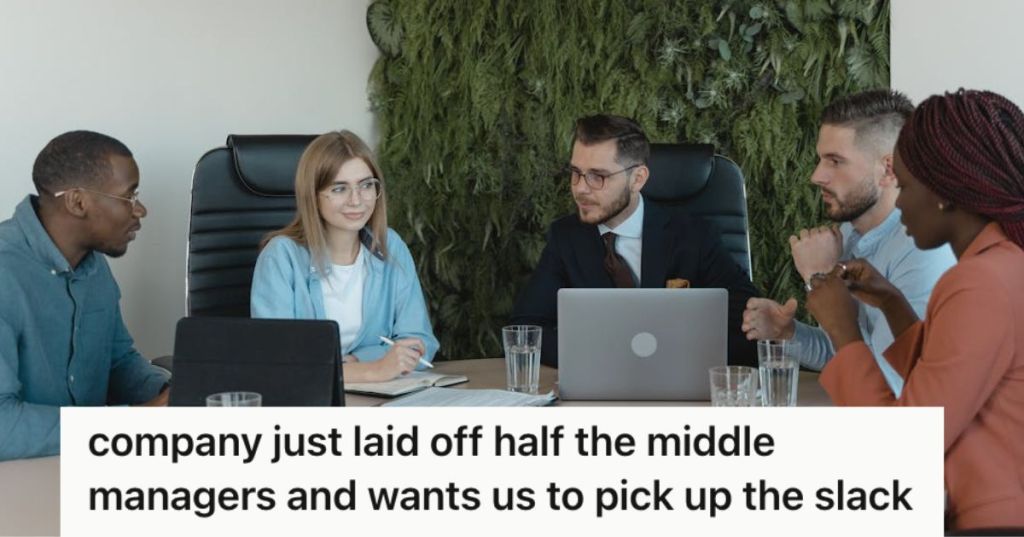 Employees having a meeting in the office