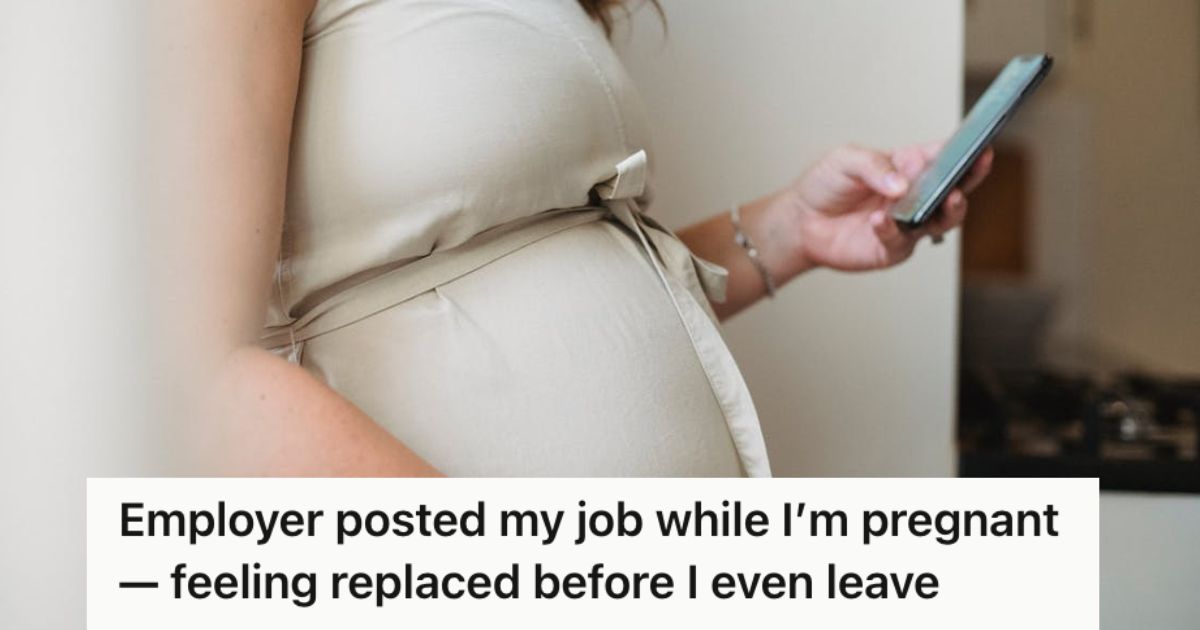 Pregnant woman looking at her cellphone