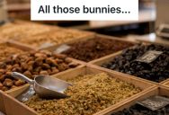Employee Suggested A New Cat Treat To A Customer At The Pet Store, But He Accidentally Scared Her When She Realized It Was Dehydrated Rabbit Ears