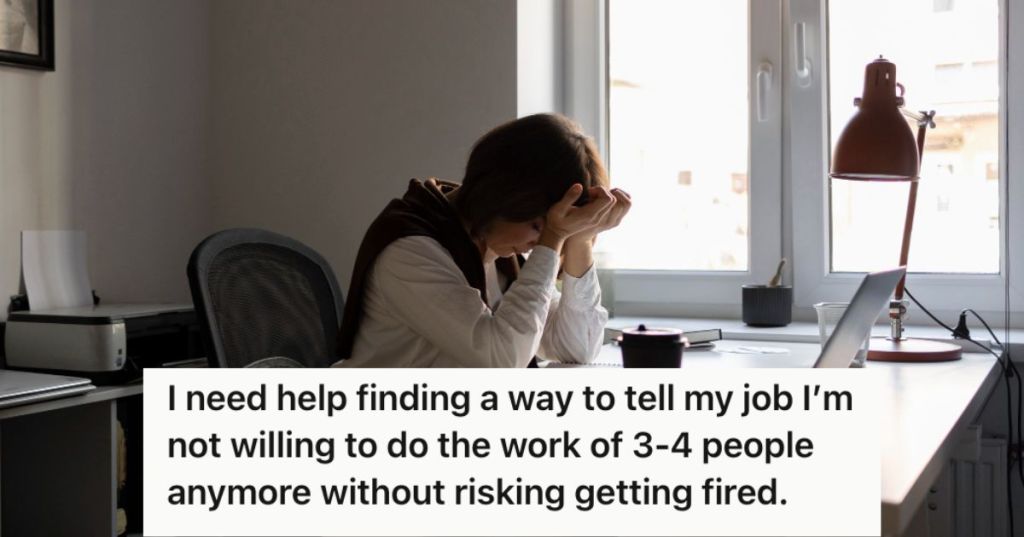 Female employee tired and stressed from work