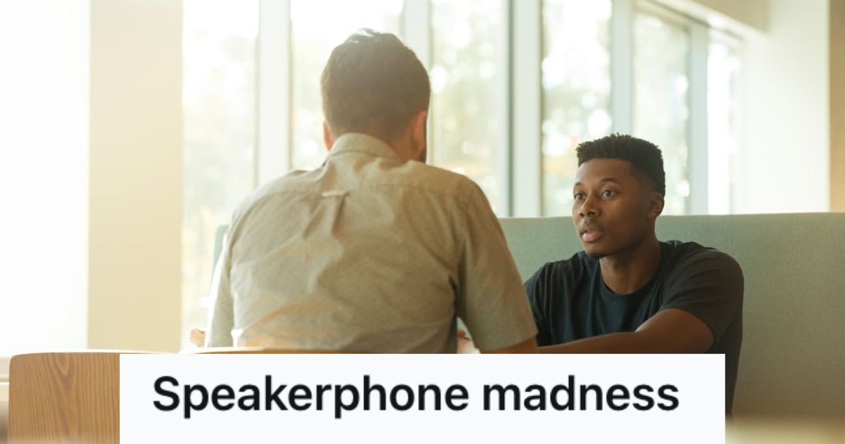 Two men talking in a diner