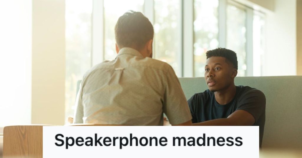 Two men talking in a diner