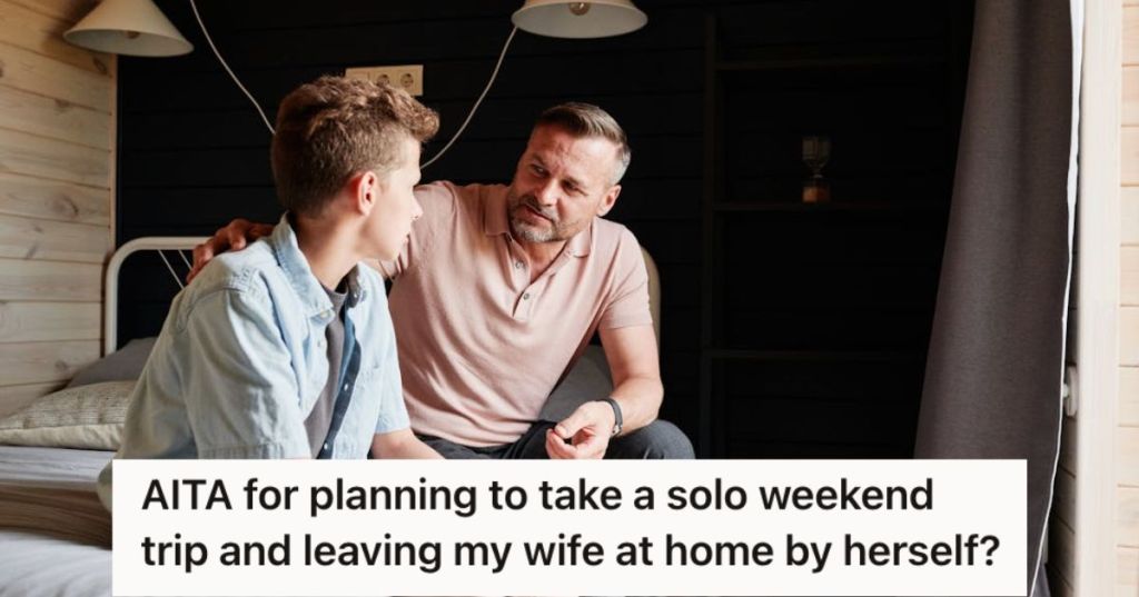 Dad talking to his son