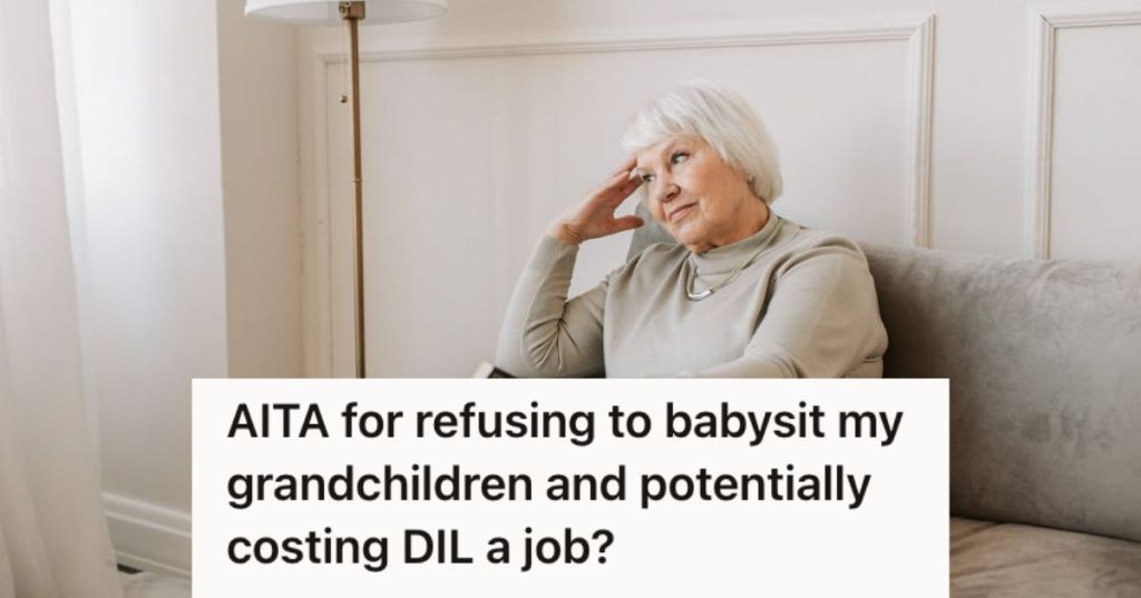 Elderly woman contemplating while sitting on the couch