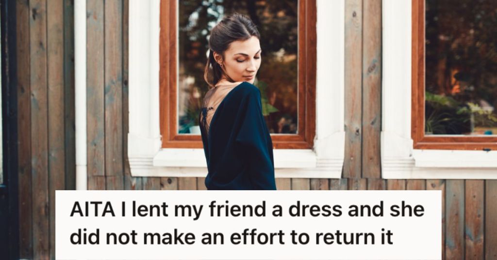 Woman wearing a black dress