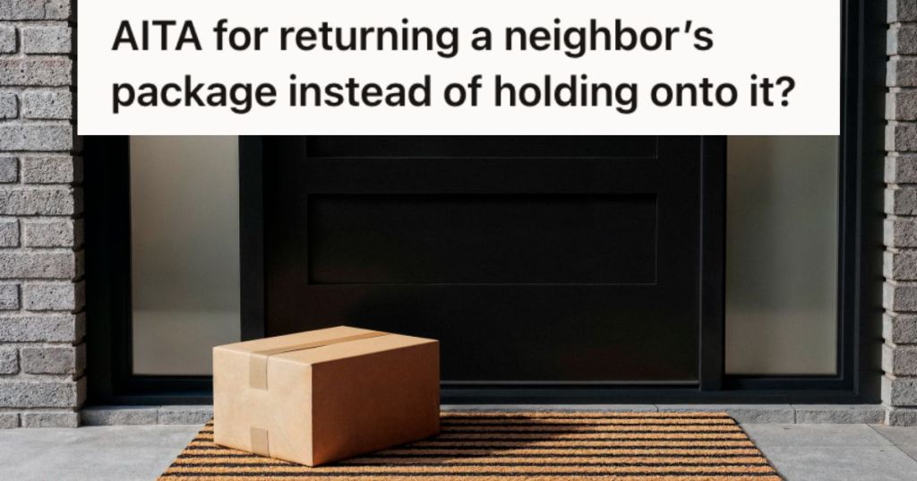 A package sitting outside an apartment door