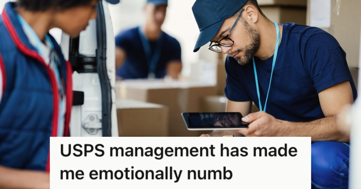 Mail carriers working in the postal office