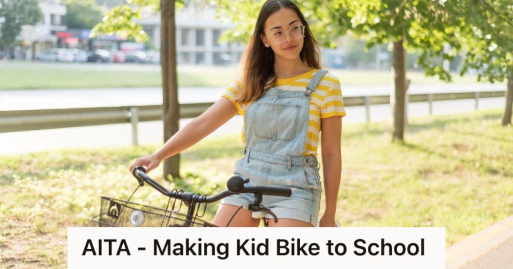 Teenager girl riding a bike