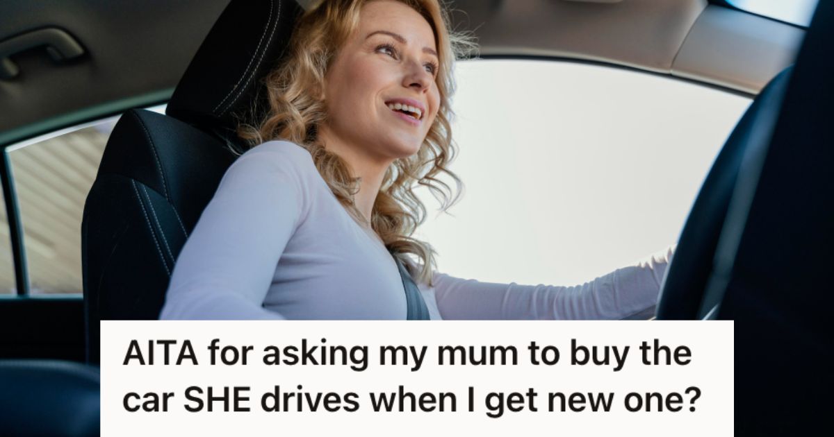 Woman happily driving a car
