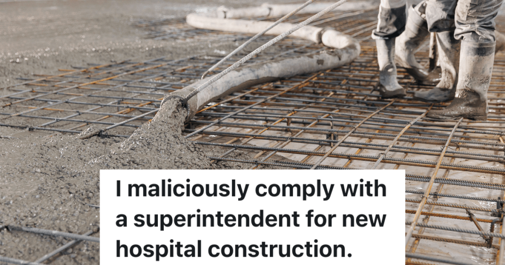 pouring concrete for a building floor at a construction site