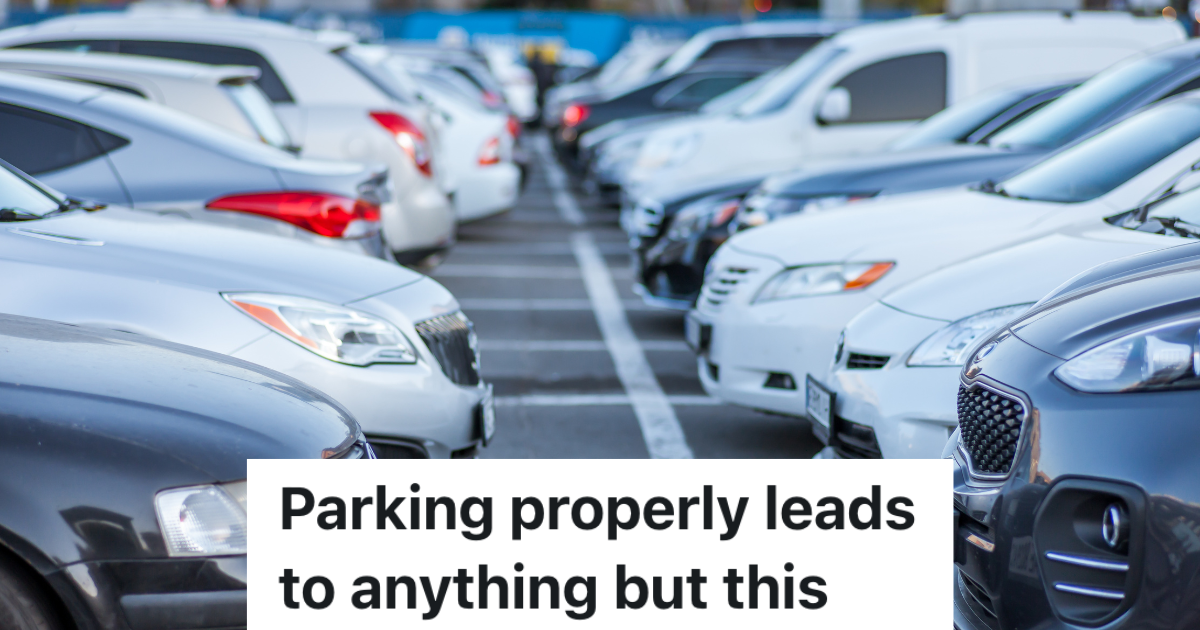 every spot is taken in the parking lot