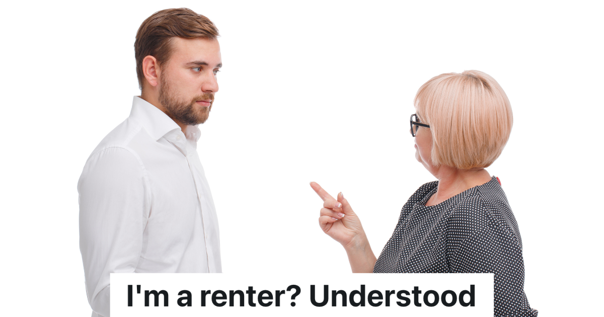 man arguing with older woman