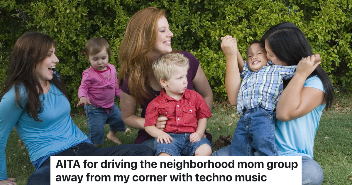 three moms outside with their kids