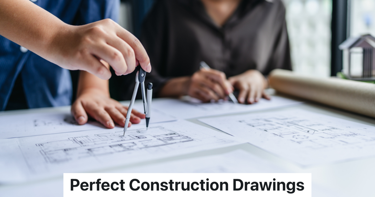 Architect drafting blueprint for interior project