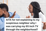 Man Carries Large TV Back To His House After A Family Event, But One Of His Neighbors Seems To Think He Was Stealing It