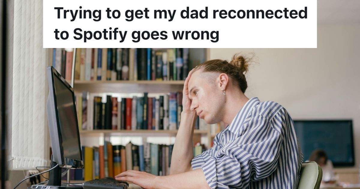 Man looking stressed while using the computer
