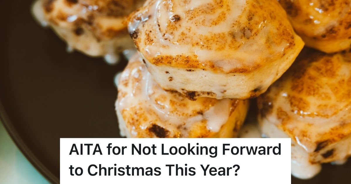 Family Member Gets No Say In Christmas Plans And Doesnt Get To Participate Or Even Bake Cinnamon Rolls For The Family, So She Wants To Bow Out A pan of iced cinnamon rolls
