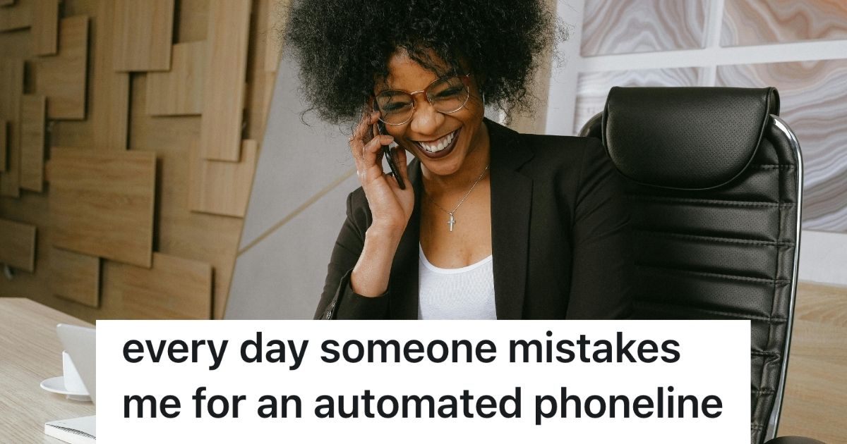 Woman smiling whlile listening to a cell phone