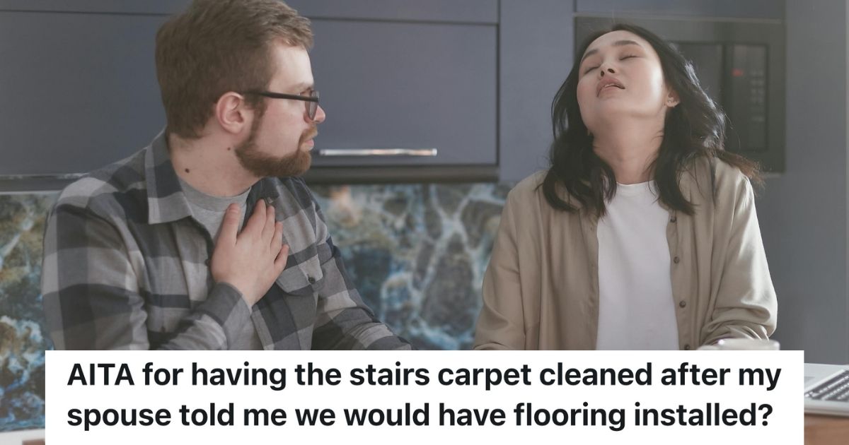 Man and woman arguing at a table