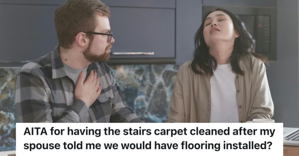 Man and woman arguing at a table