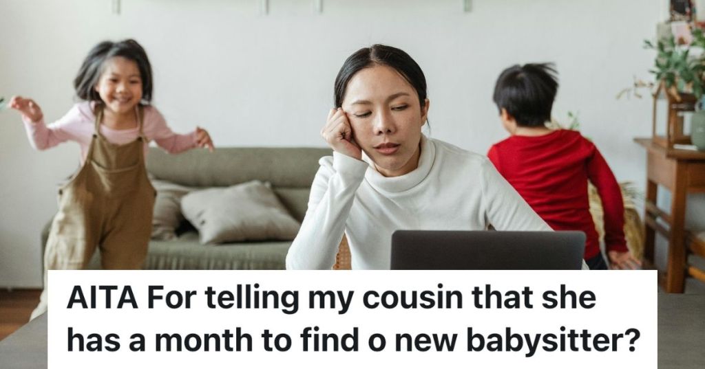 Woman falling asleep with kids running around behind her