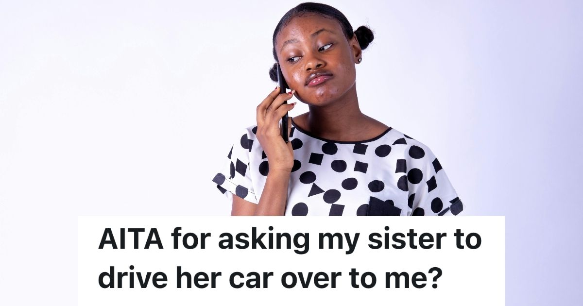 Woman listening to phone, looking irritated