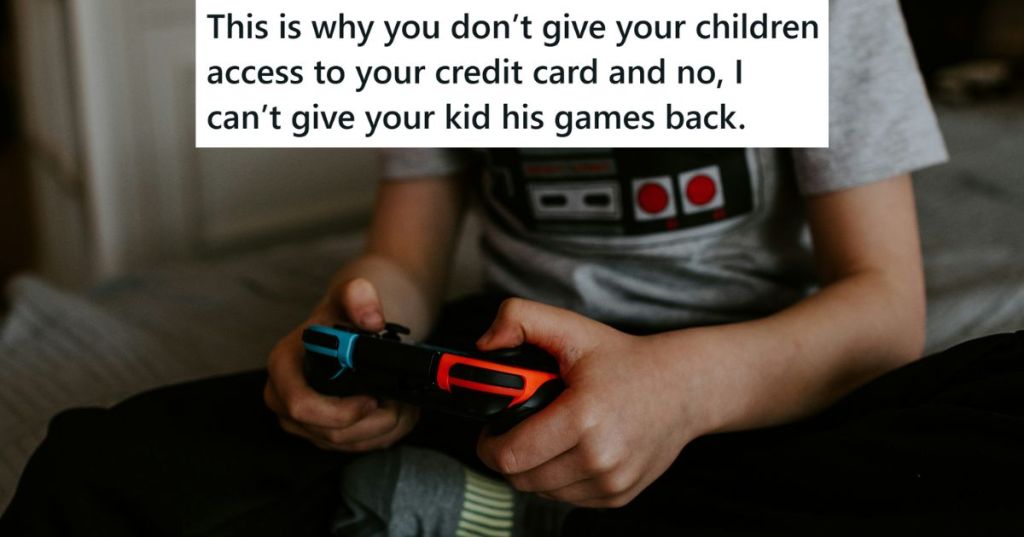 Kid playing video games