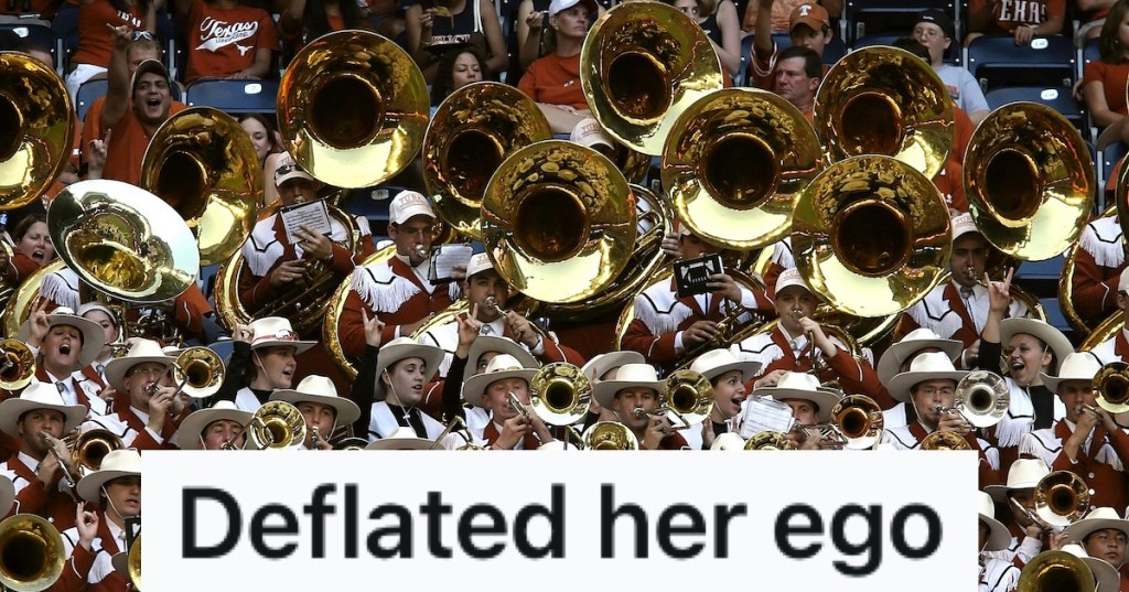 Brass instruments in a marching band