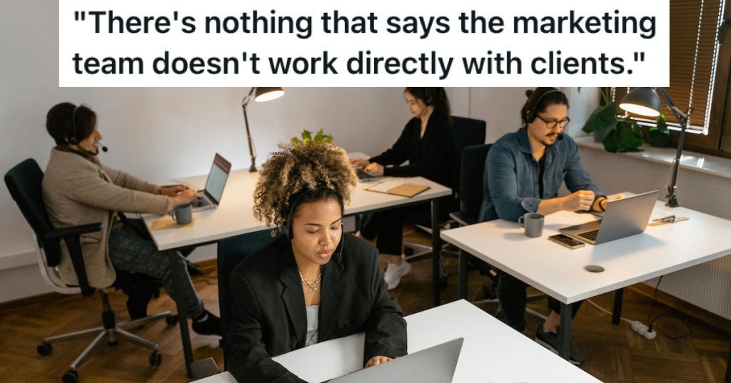 A team working in an office