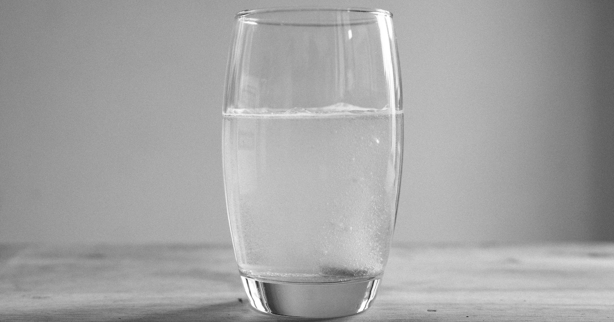 A glass of water