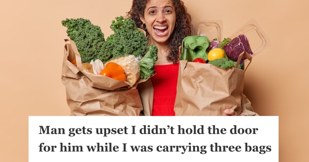 Woman Carrying Grocery Bags