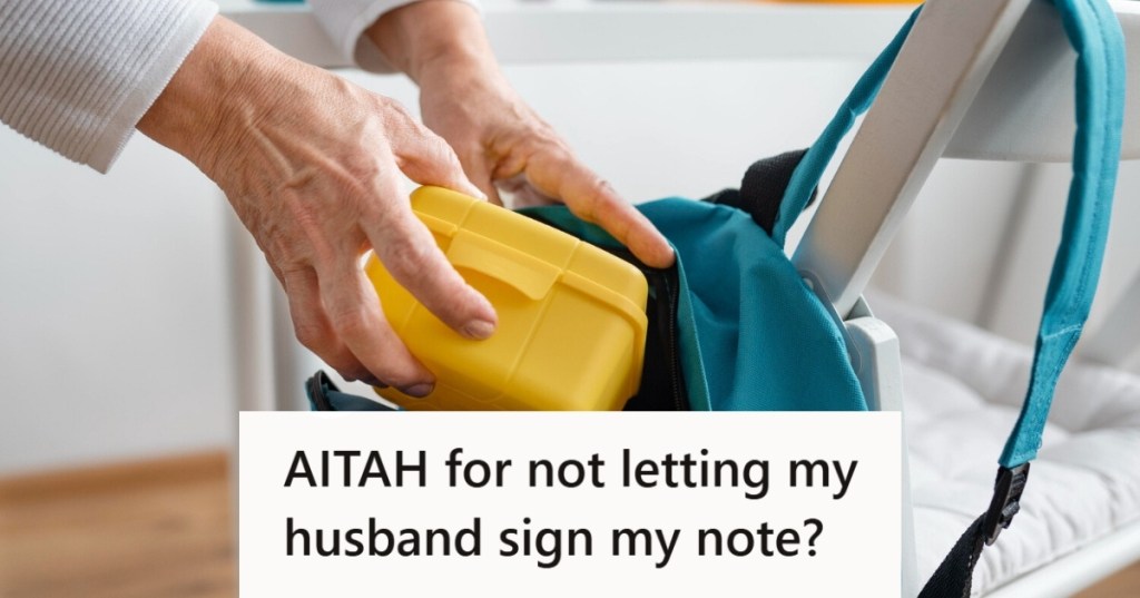 mom packing a lunch box